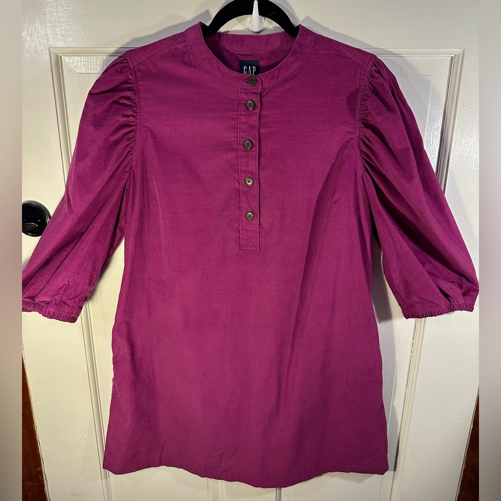 Gap Women’s 3/4 Sleeve Corduroy Purple Dress Size M